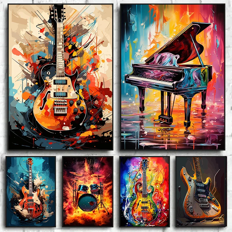 Musical Instrument Kit - Arte Abstrata Colorida Instrumentos Musicais Kit