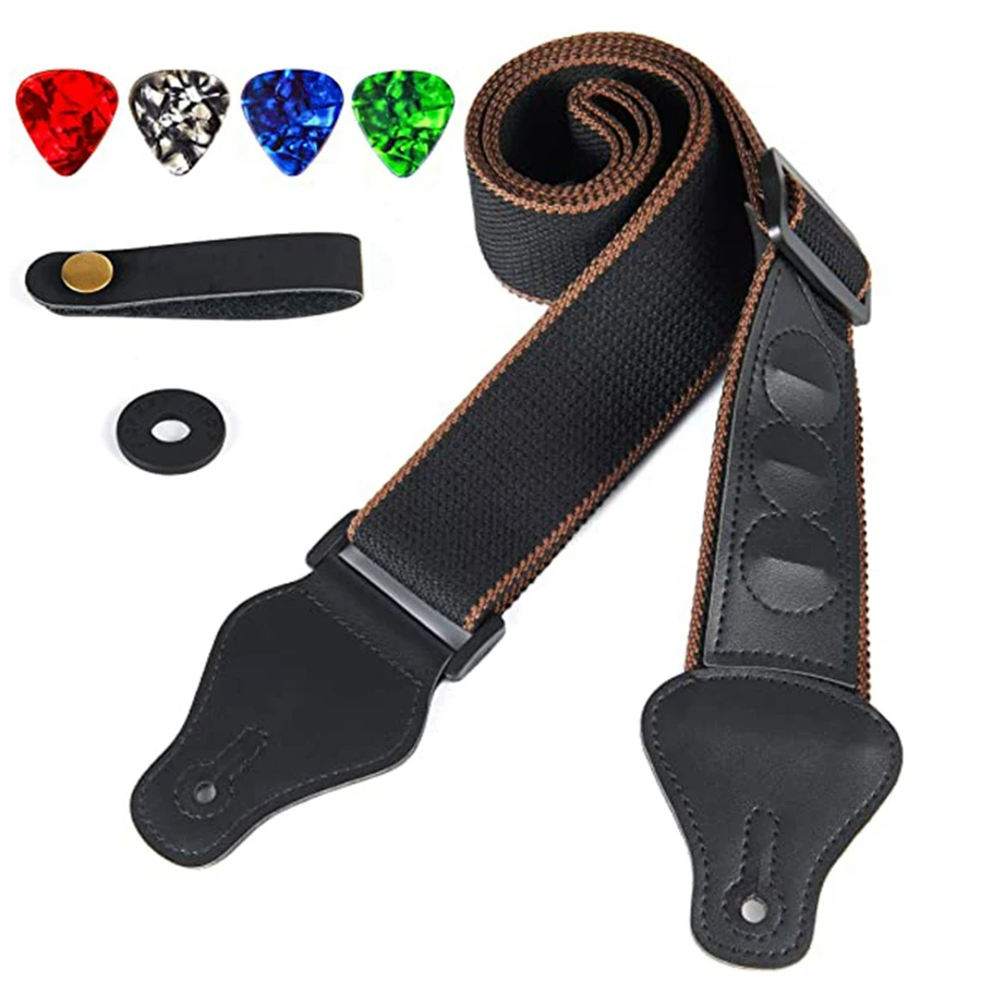 Musical Instrument Kit - 7 Pçs/set Alça de Guitarra Preto