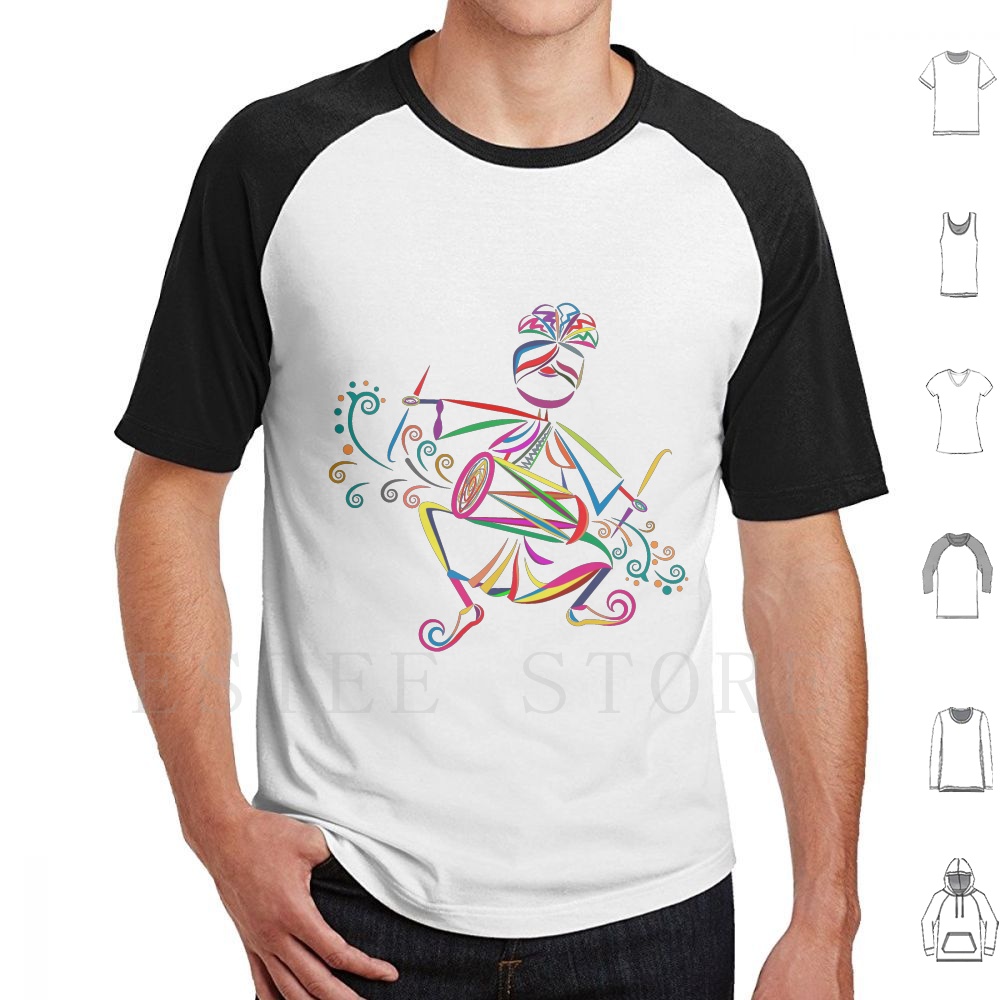 Musical Instrument Of India - Dhol jogador t camisa diy tamanho