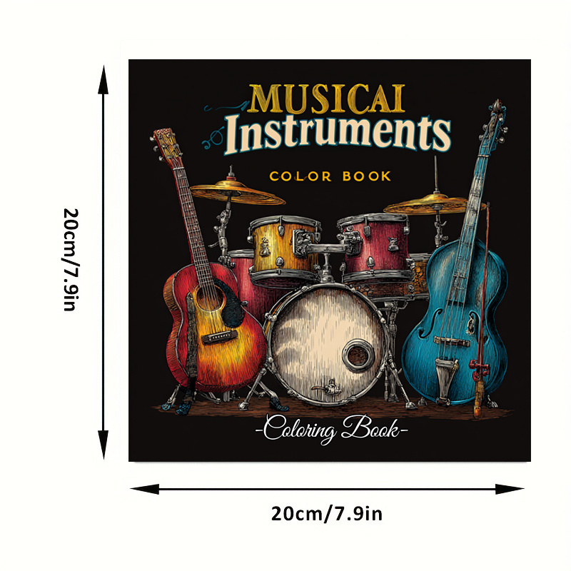 Livro para colorir de instrume - Musical Instrument Coloring Pages avaliação e preço