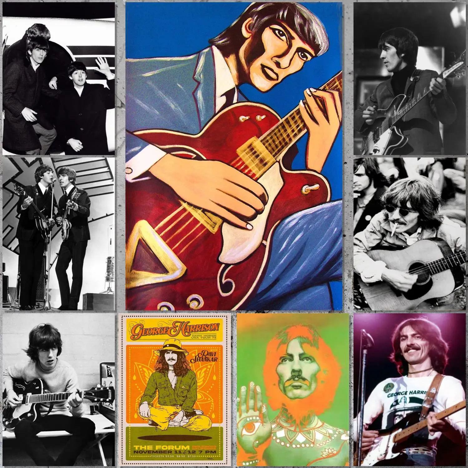 George harrison clássico rock  - Musical Instrument Poster avaliação e preço