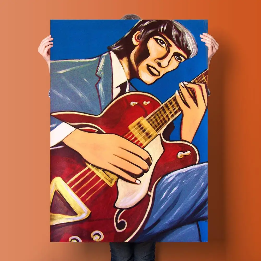 George harrison clássico rock  - Musical Instrument Poster avaliação e preço