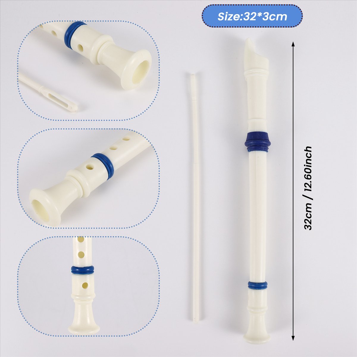 Flauta Doce Soprano ABST de 6  - Musical Instrument Recorder avaliação e preço