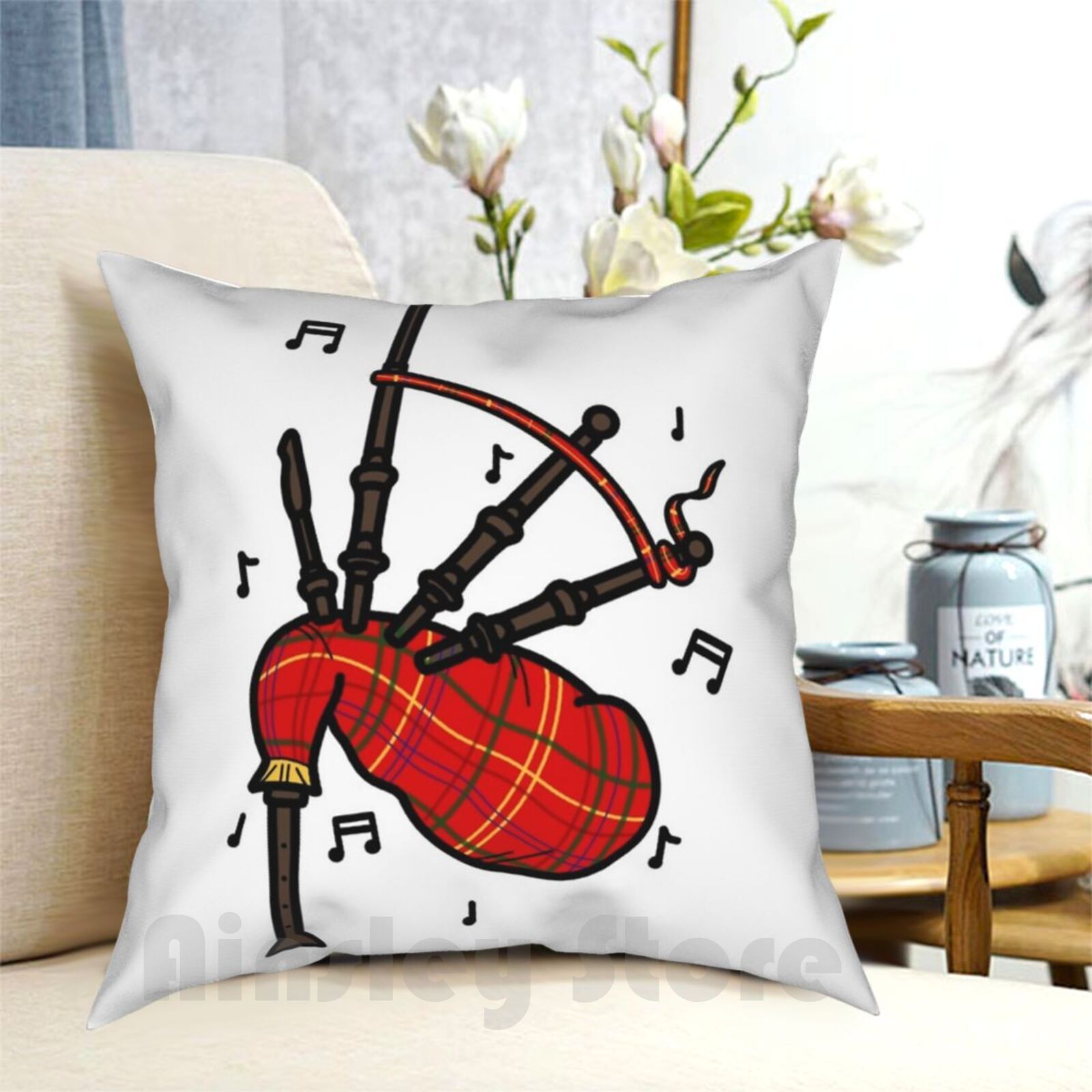 Bagpipes fronha impressa casa  - Musical Instrument Of Scotland avaliação e preço